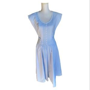 Jessica McClintock Gunne Sax Baby Light Blue Vintage Midi Dress 1980s Cottage